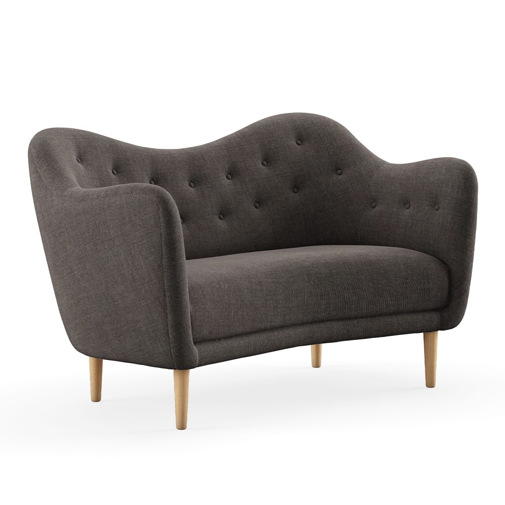 2-sits soffa – 46 soffa, Klar Oljad Ek – Grå