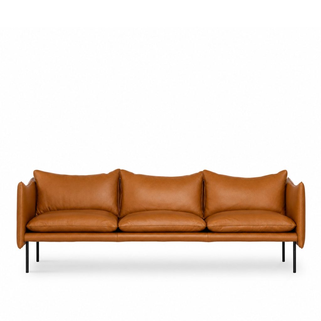 3-sits soffa – Tiki Soffa, 3-sits, Svart Underrede – Brun