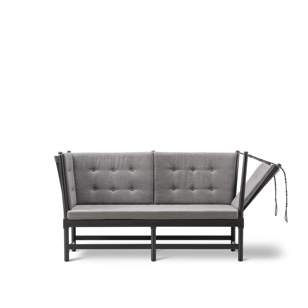 2-sits soffa – The Spoke-Rygg 2-sits, Svartlackerad ek, 4201 Capture – Grå