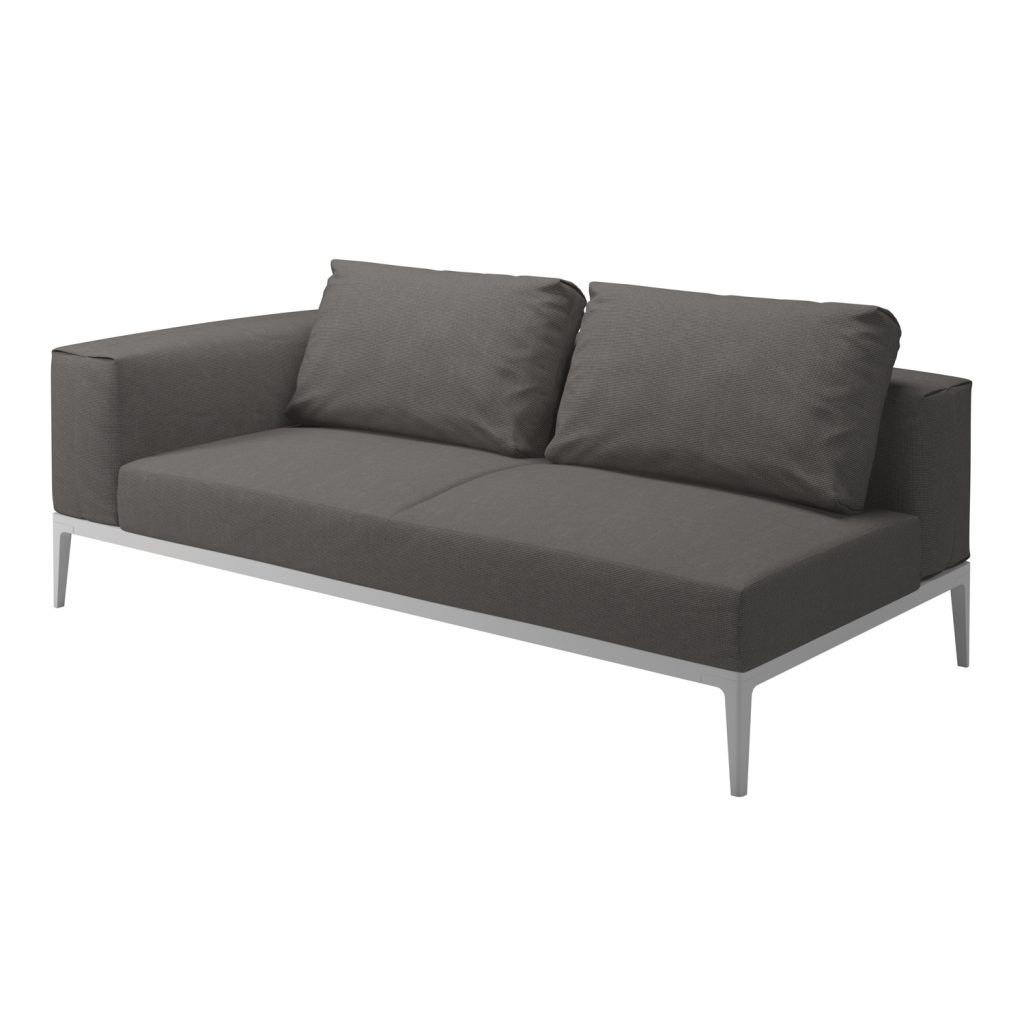 Soffa Utomhus – Grid Lounge Ände Enhet Vit/Granit