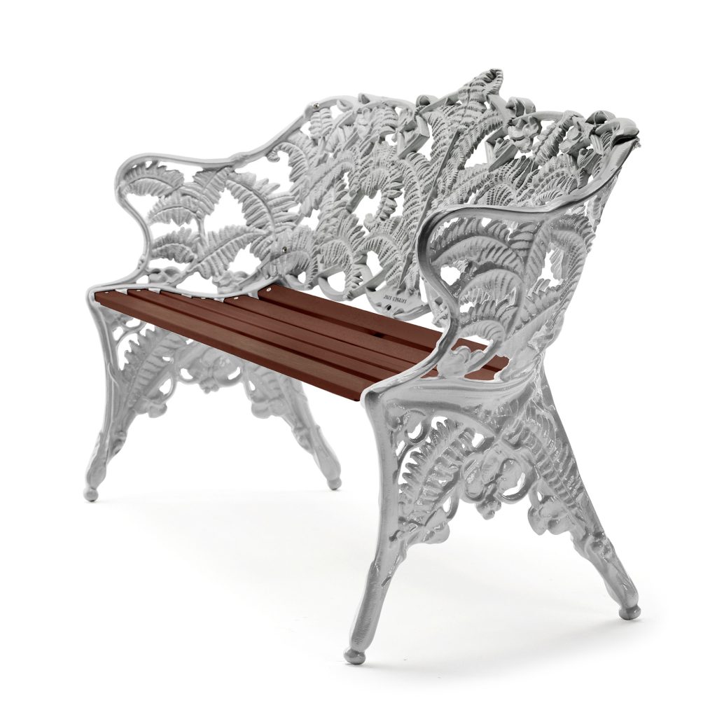Soffa Utomhus – Klassisk Ormbunkssoffan Oljad Mahogny/Natur (Aluminium)