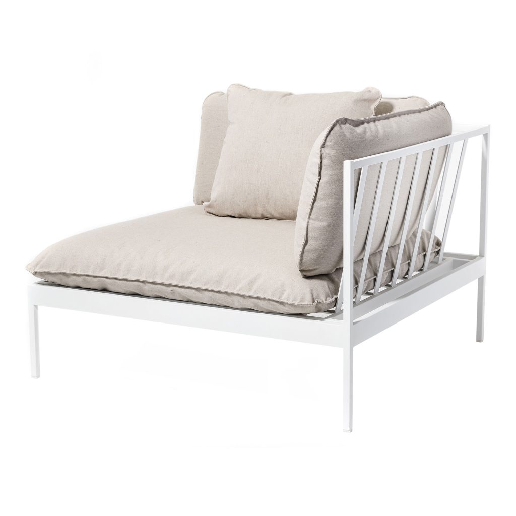Soffa Utomhus – Bönan Lounge Ände, Ljus Grå Aluminium Ram – Grå