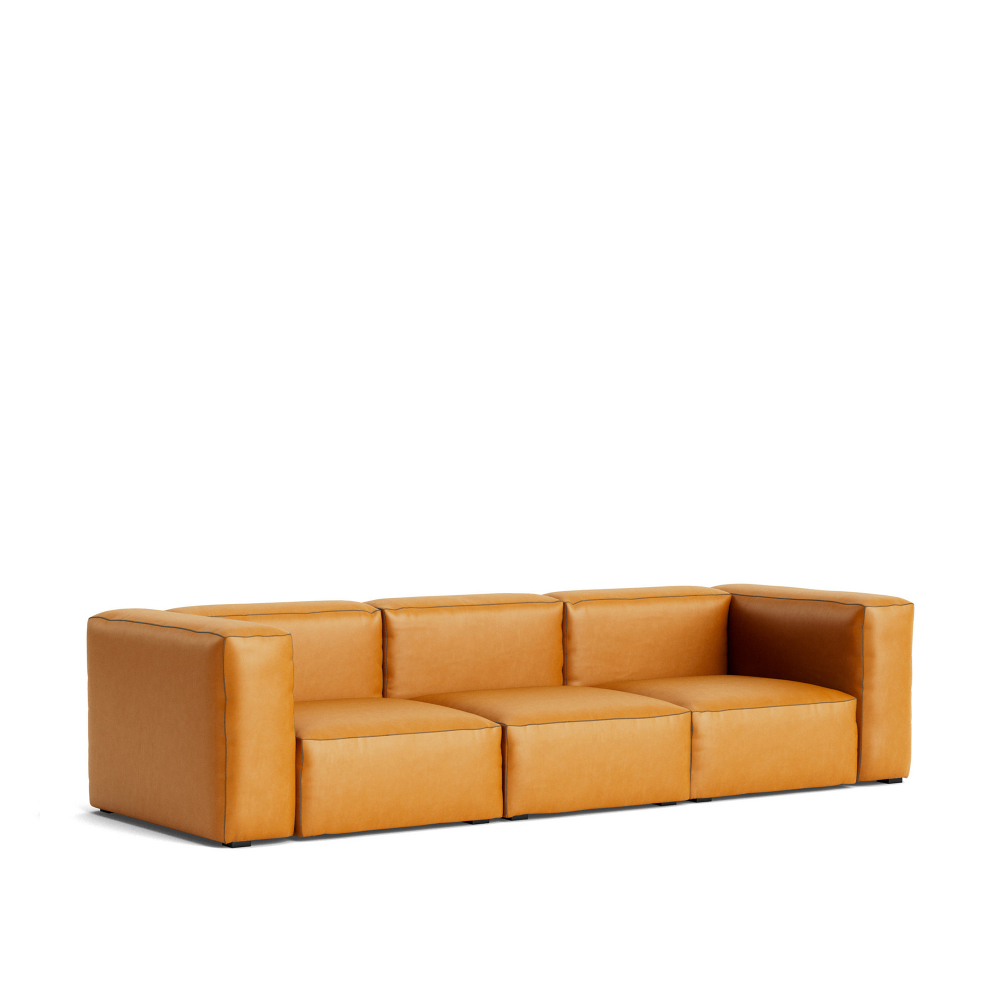 3-sits soffa – Mags Mjuk 3-sits Kombination 1, Mörk Grå Sömmar – Sense Cognac