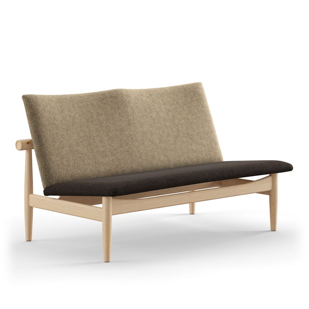 2-sits soffa – Japan 2-sits, Klar Oljad Ek, 376/227 – Träfärgad
