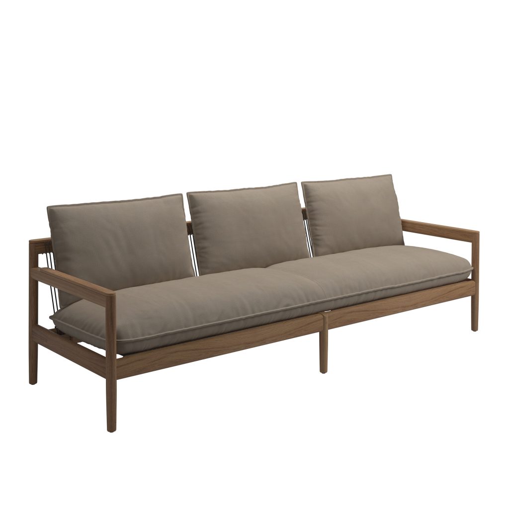 Soffa Utomhus – Saranac 3-sits, Tyg Grade B – Blend Sand