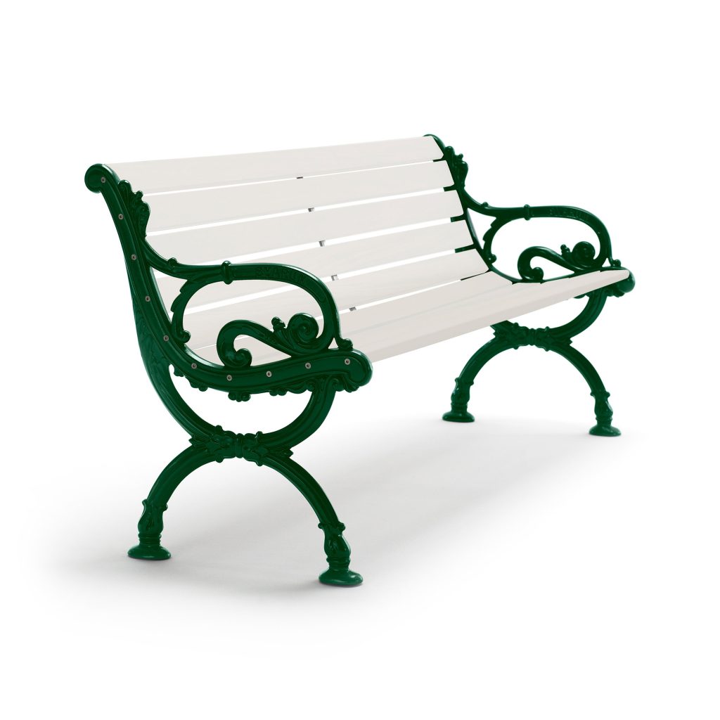 Soffa Utomhus – Soffa Byarum 125 cm Vitlackerad Furu/Grönlackerad Aluminium