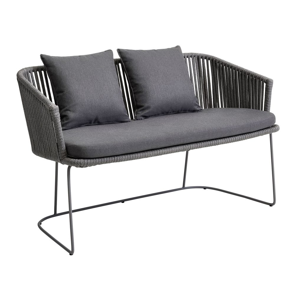 Soffa Utomhus – Moments Matbänk, Cane-line Mjuk Rope, Grå – Grå