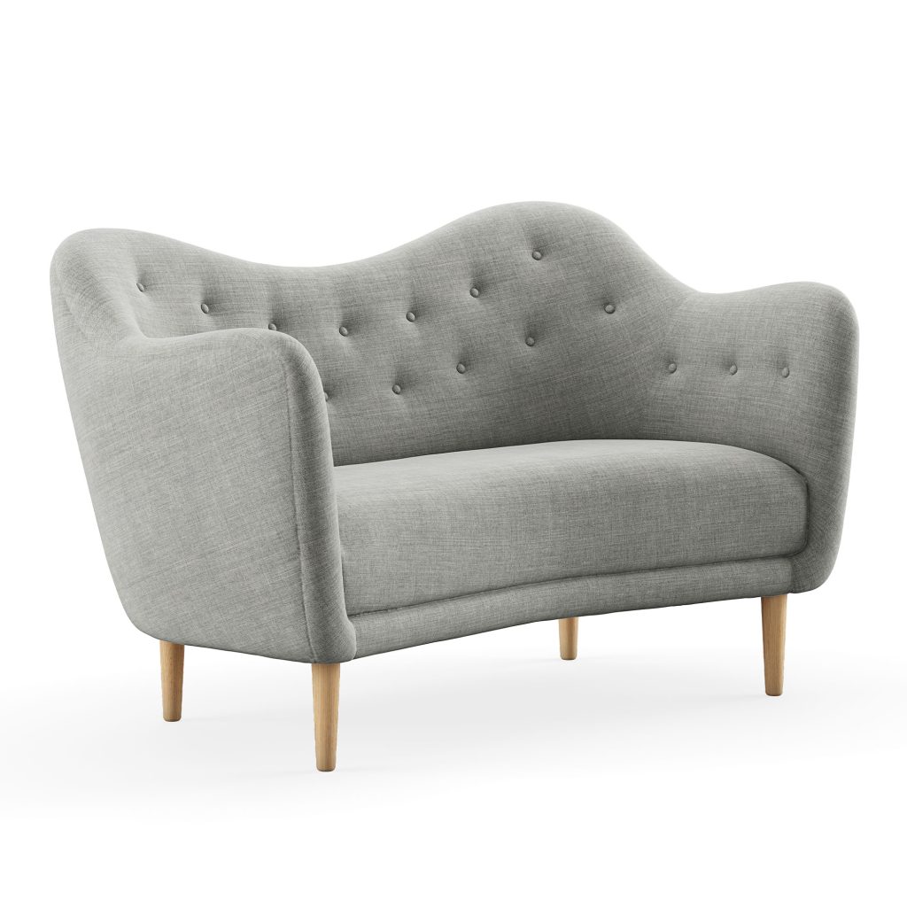 2-sits soffa – 46, Klar Oljad Ek – Grå