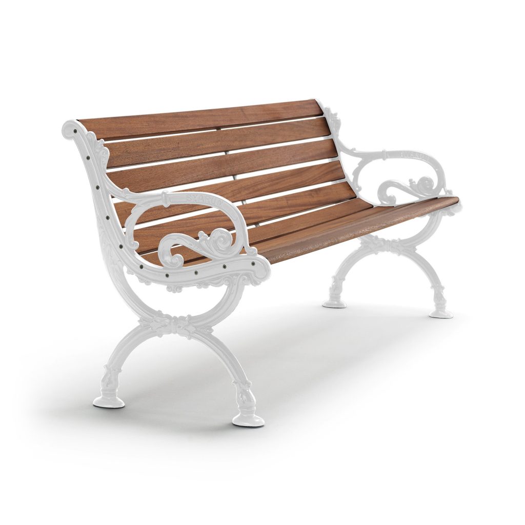 Soffa Utomhus – Soffa Byarum 125 cm Oljad Mahogny/Vitlackerad Aluminium