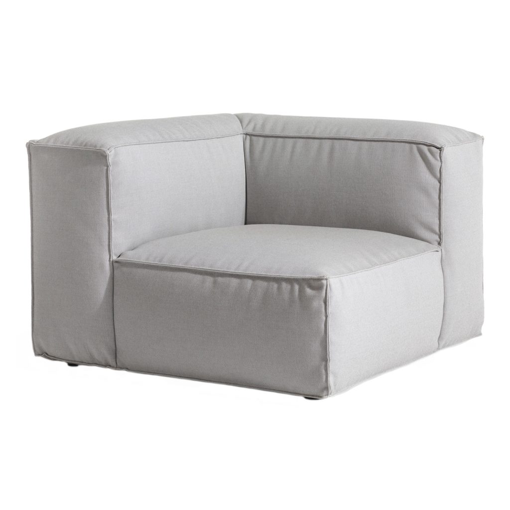 Soffa Utomhus – Asker Hörn Section, Ljus Grå Sunbrella Sling – Grå