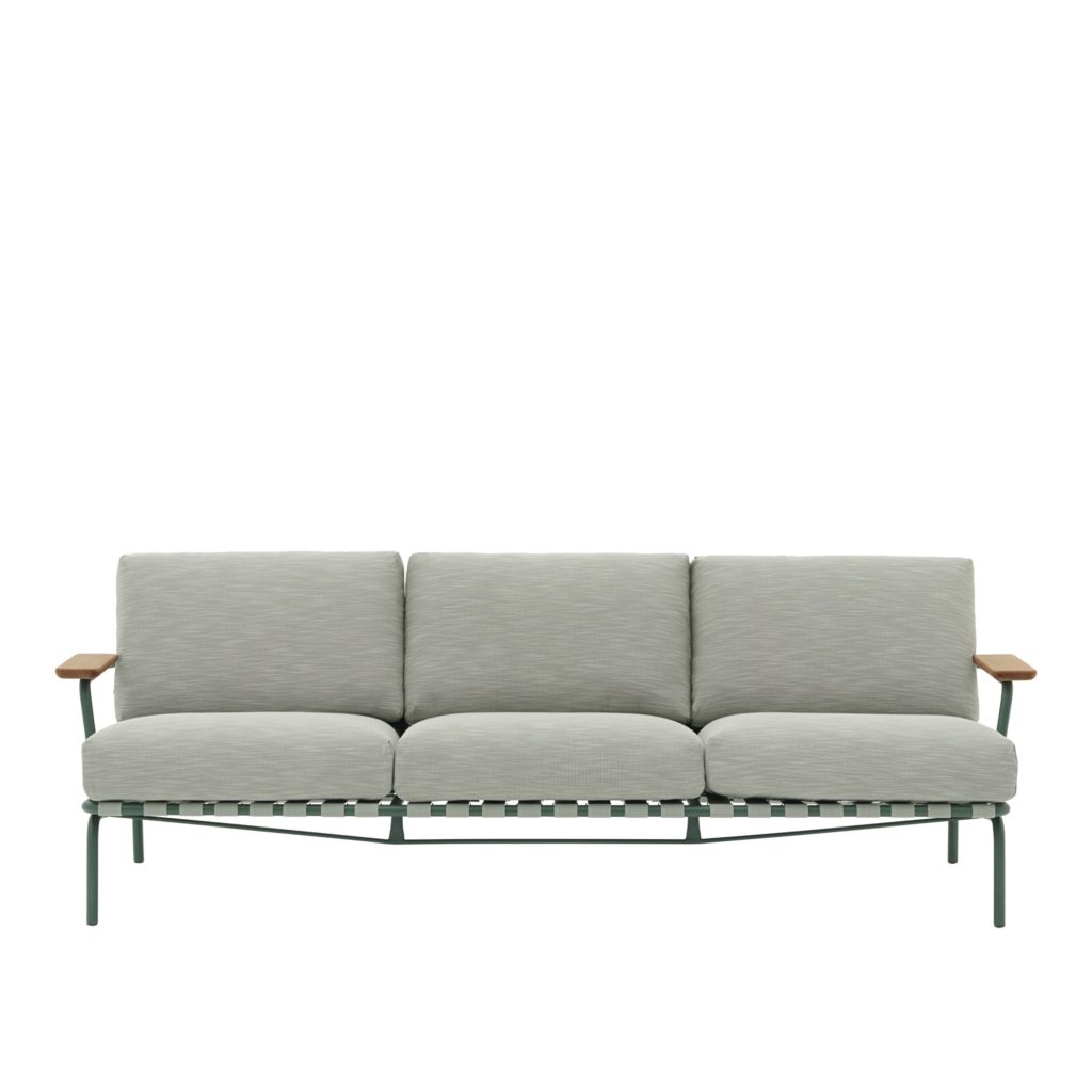 Soffa Utomhus – Settle 3-sits ribbed weave 2/Mörk Grön