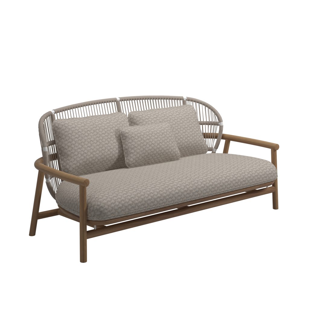 Soffa Utomhus – Fern Låg Rygg 2-sits, Vit/Dune, Wave Buff
