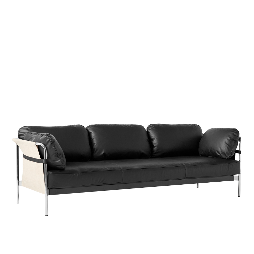 3-sits soffa – Can 3-sits, Krom Underrede, Natur Canvas – Svart