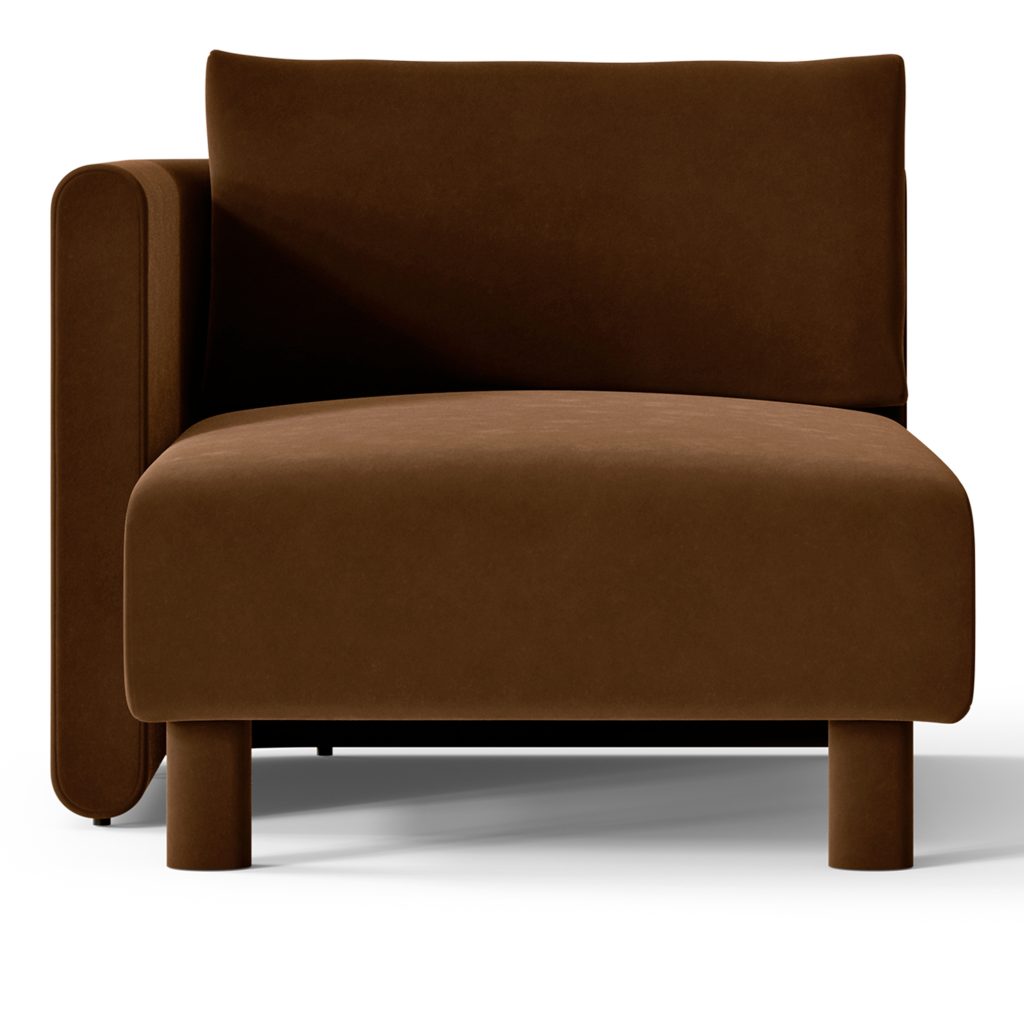 Hörnsoffa – Dase Chaise Lo L Rich Velvet, 36 Mjuk Brun – Brun