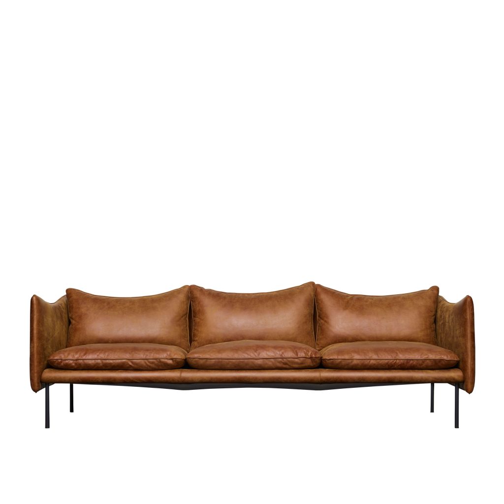 3-sits soffa – Tiki Soffa, 3-sits, Svart Underrede – Brun