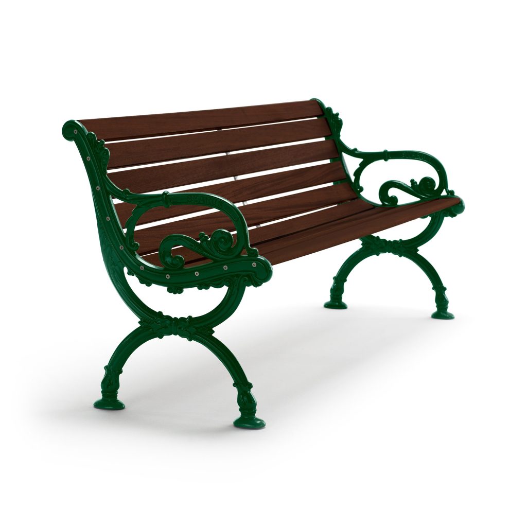 Soffa Utomhus – Soffa Byarum 155 cm Brunlaserad Furu/Grönlackerad Aluminium