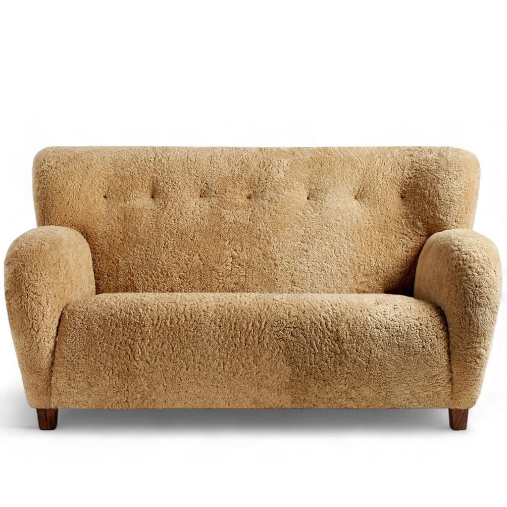2-sits soffa – Karu, 2-sits Sheepskin Maple Valnöt – Träfärgad