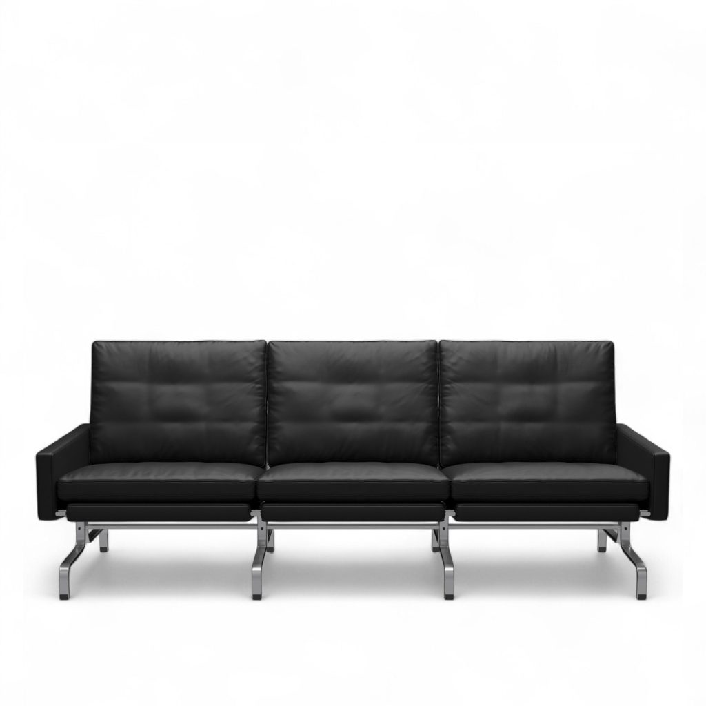 3-sits soffa – PK31 3-sits, Läder, Grace Svart – Svart