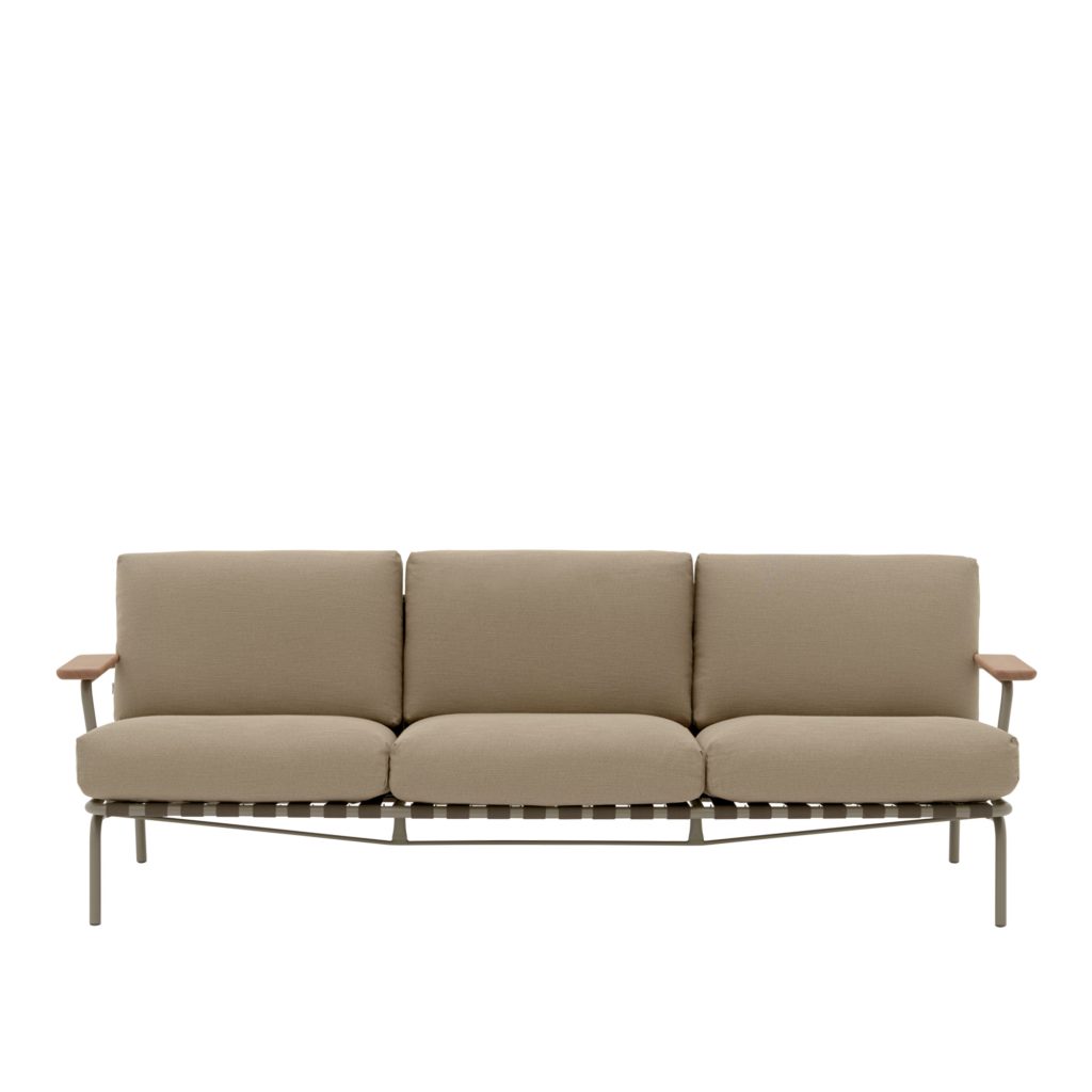 Soffa Utomhus – Settle 3-sits ribbed weave 5/taupe