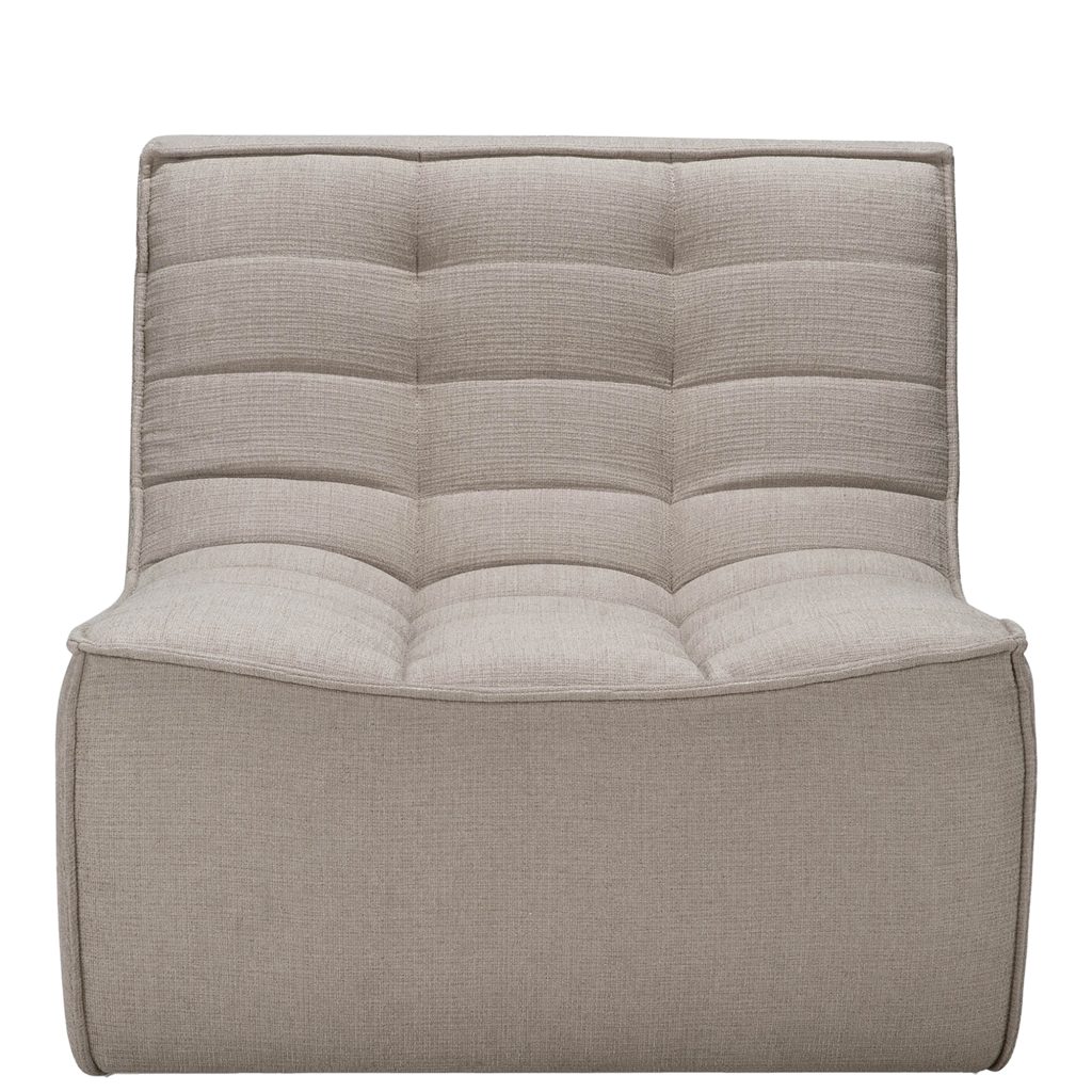 Modulsoffa – N701, Ecru Eco Tyg, 1-sits – Träfärgad