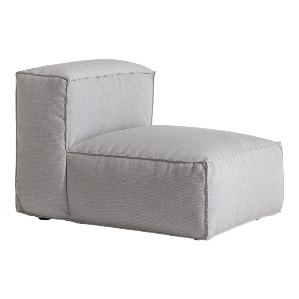 Soffa Utomhus – Asker Mid Section, Liten, Ljus Grå Sunbrella Sling – Grå