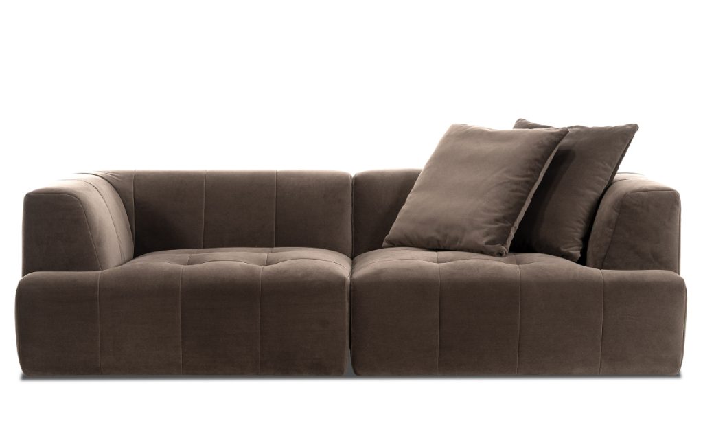 COCO 3-sitssoffa Sammet Brun