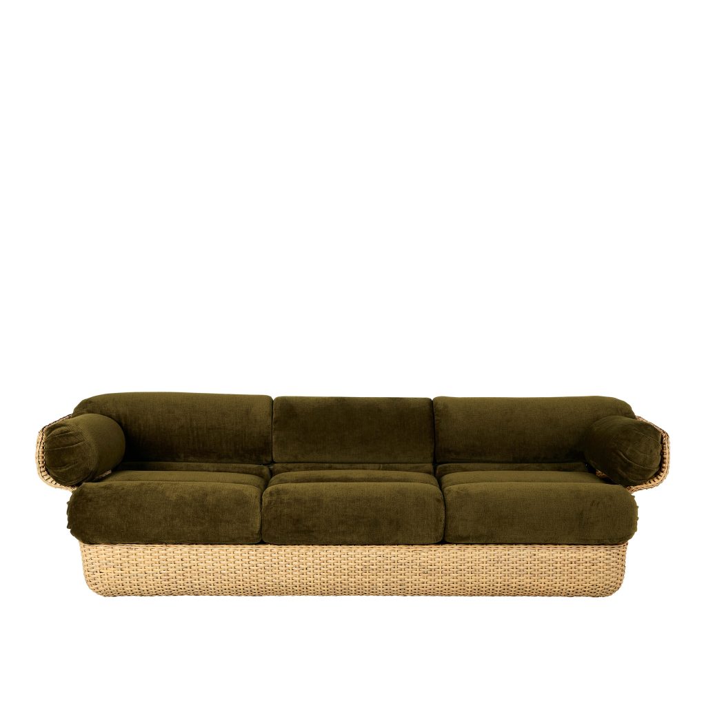 3-sits soffa – Basket, Helstoppad, 3-sits Rattan Mumble 40 – Grön