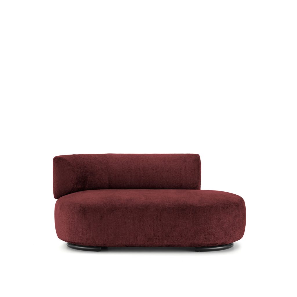 Soffa – K-Waiting Ottoman Vänster Backrest Chenille Burgundy – Röd