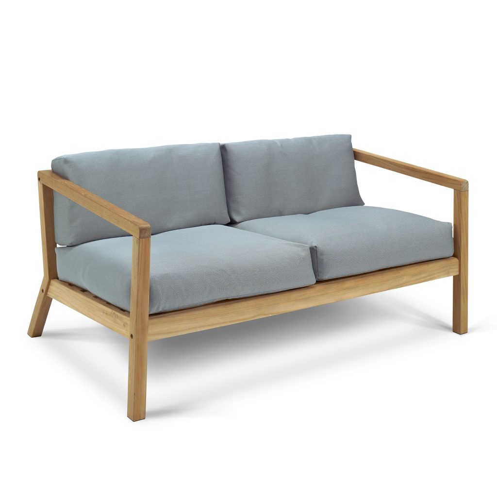Soffa Utomhus – Virkelyst, Teak, Fossflakes Padding – Träfärgad