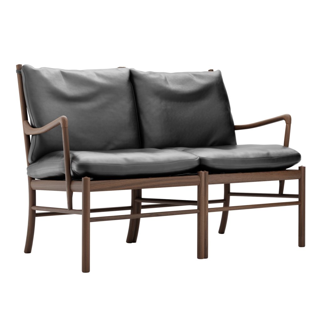 Soffa – OW149-2, Colonial, Oljad Valnöt – Svart