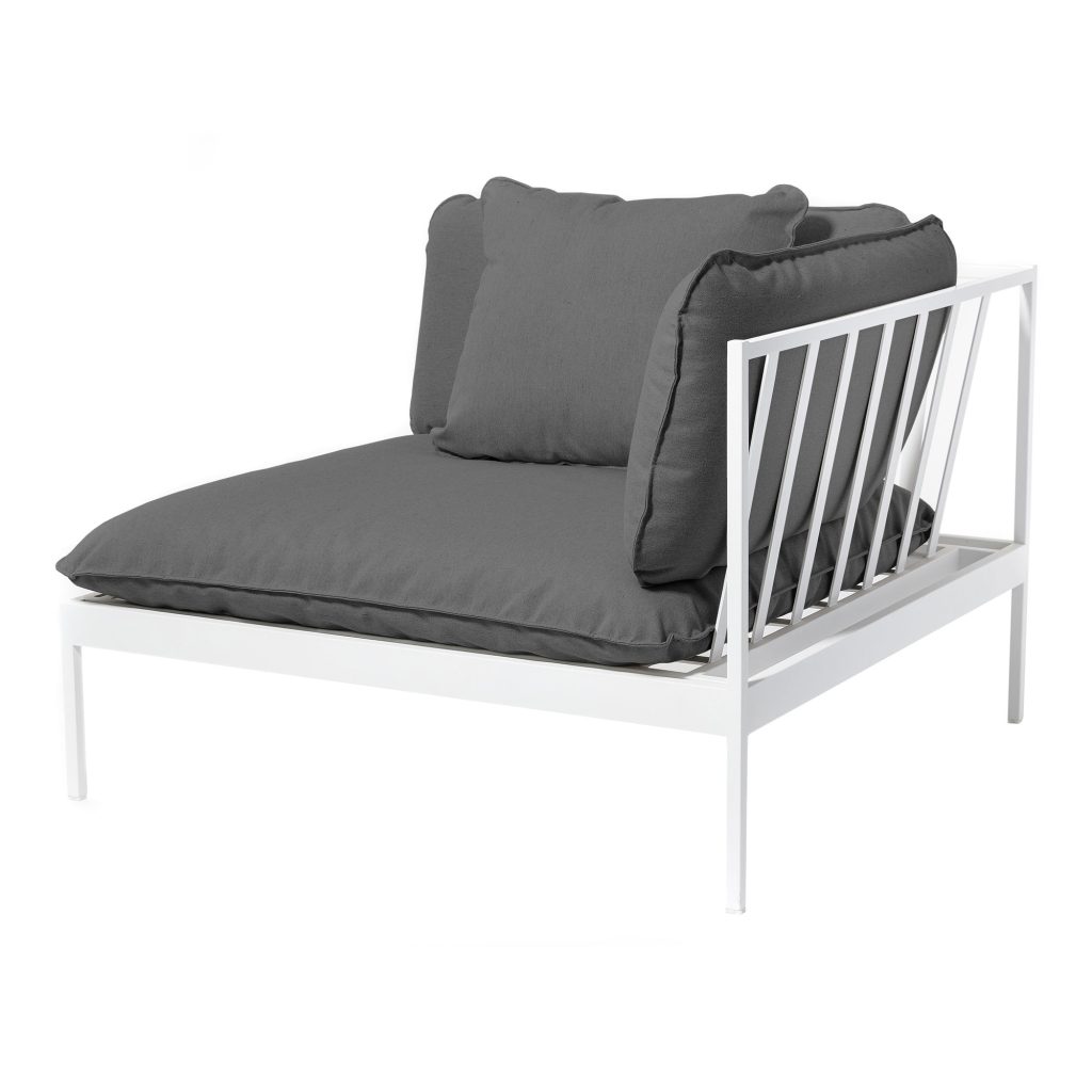 Soffa Utomhus – Bönan Lounge Ände, Ljus Grå Aluminium Ram – Grå