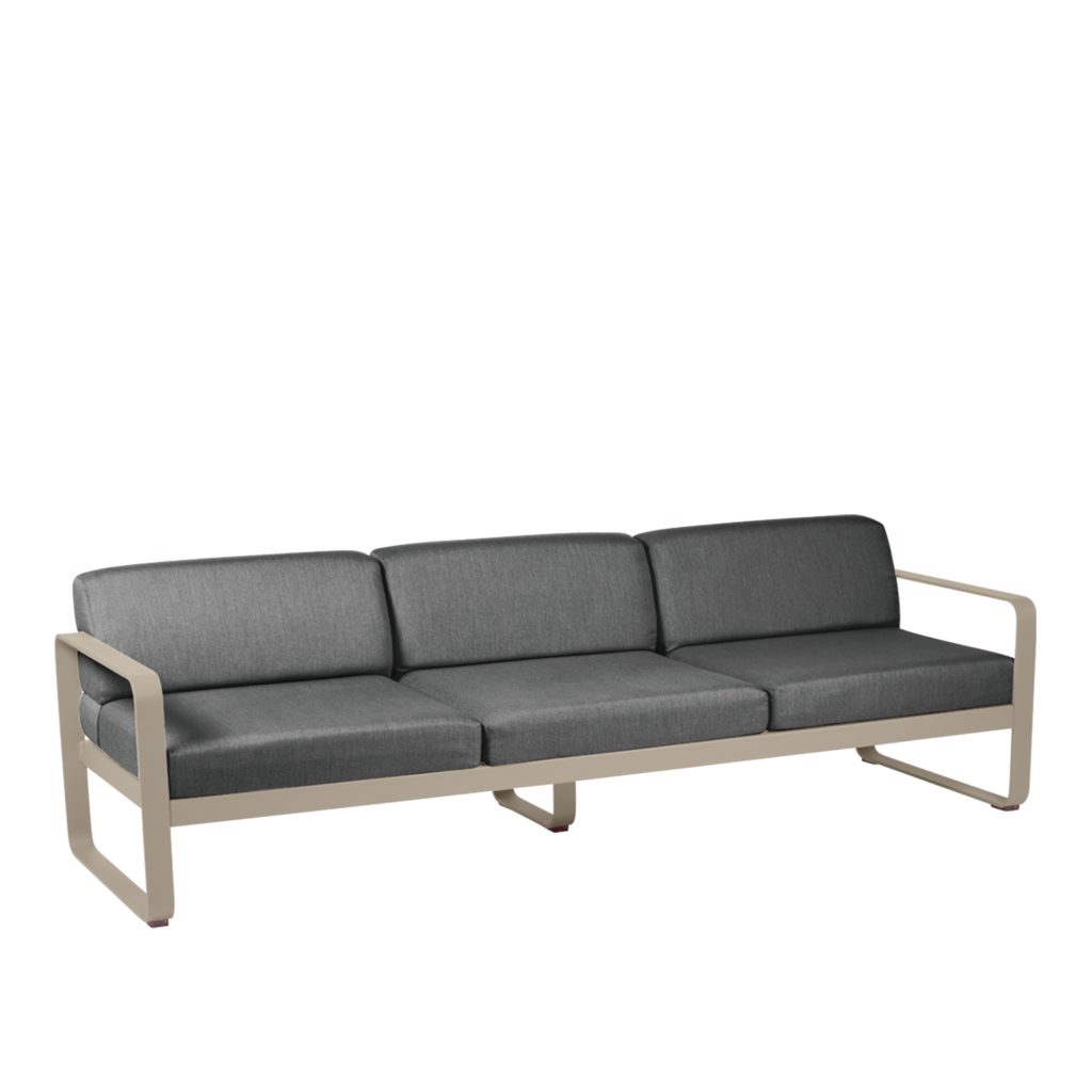 Soffa Utomhus – Bellevie 3-sits Grafit Grå Kuddar, Nutmeg