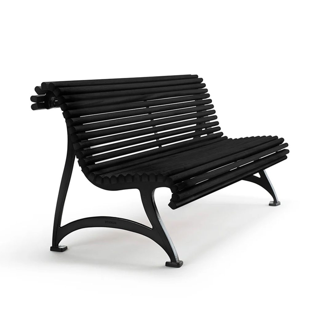 Soffa Utomhus – Soffa Jujol, Svartlaserad Mahogny/Svartlackerad Aluminium – Svart