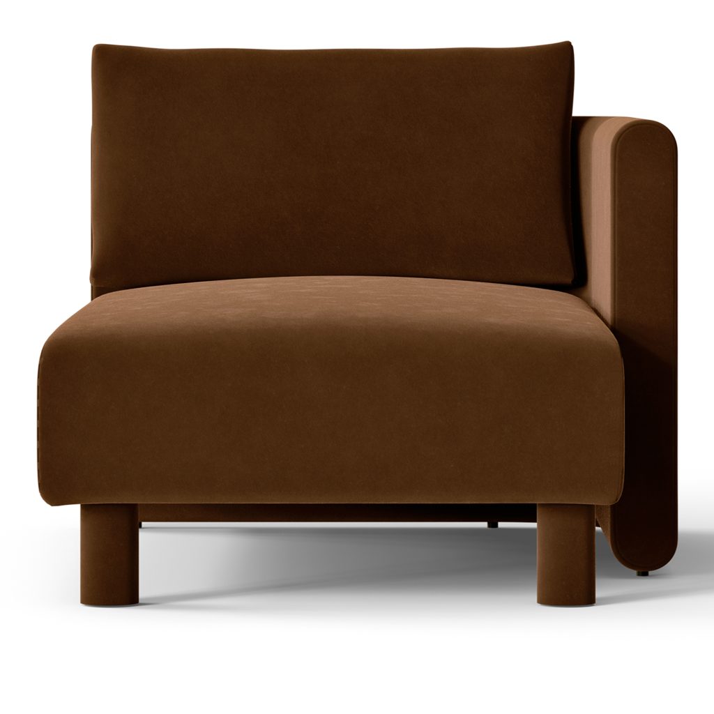 Hörnsoffa – Dase Chaise Lo R Rich Velvet, 36 Mjuk Brun – Brun