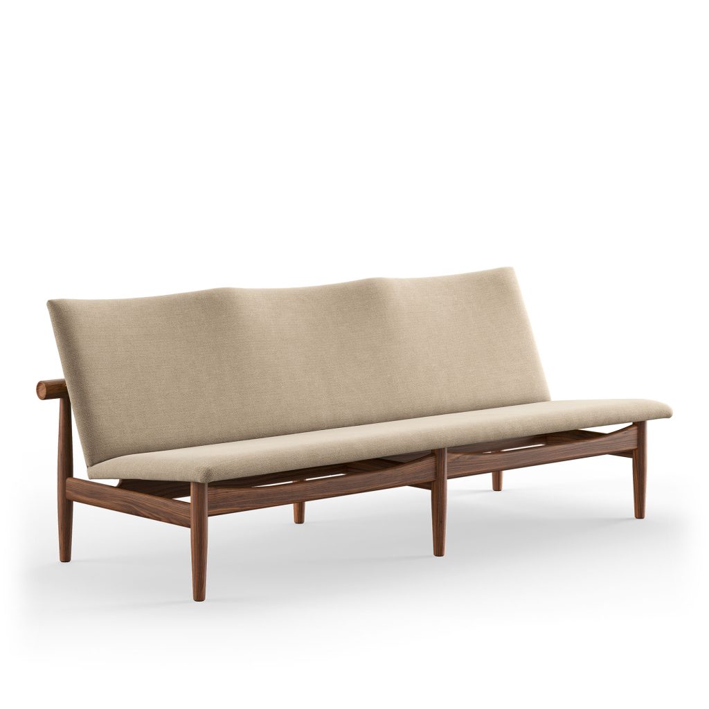 3-sits soffa – Japan 3-sits, Valnöt – Beige