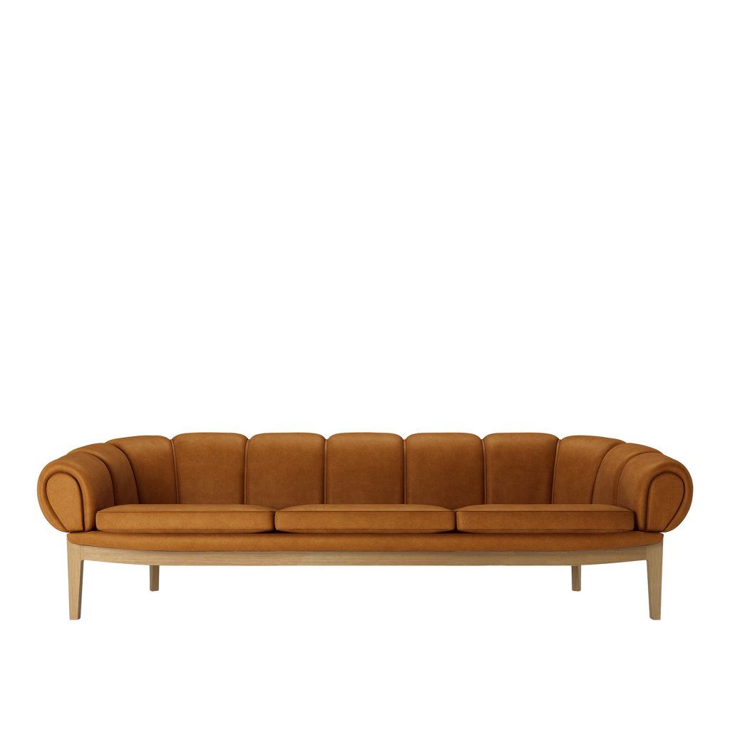 3-sits soffa – Croissant 3-sits, Solid Ek Oljad – Träfärgad