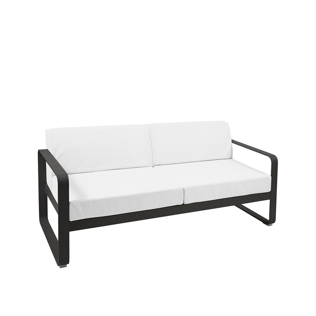 Soffa Utomhus – Bellevie 2-sits Brutet vitt Kuddar, Liquorice