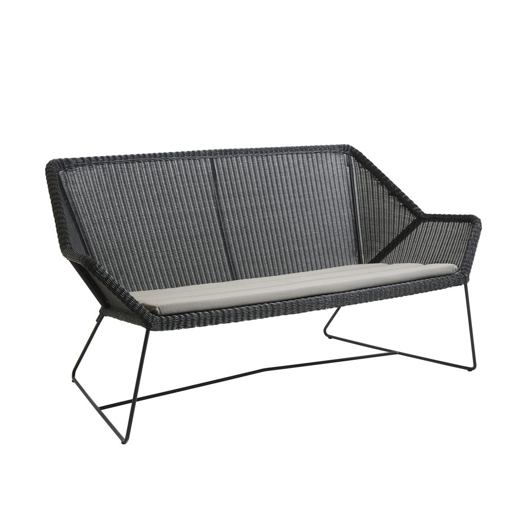 Soffa Utomhus – Breeze 2-sits, Incl. Taupe Kudde, Svart