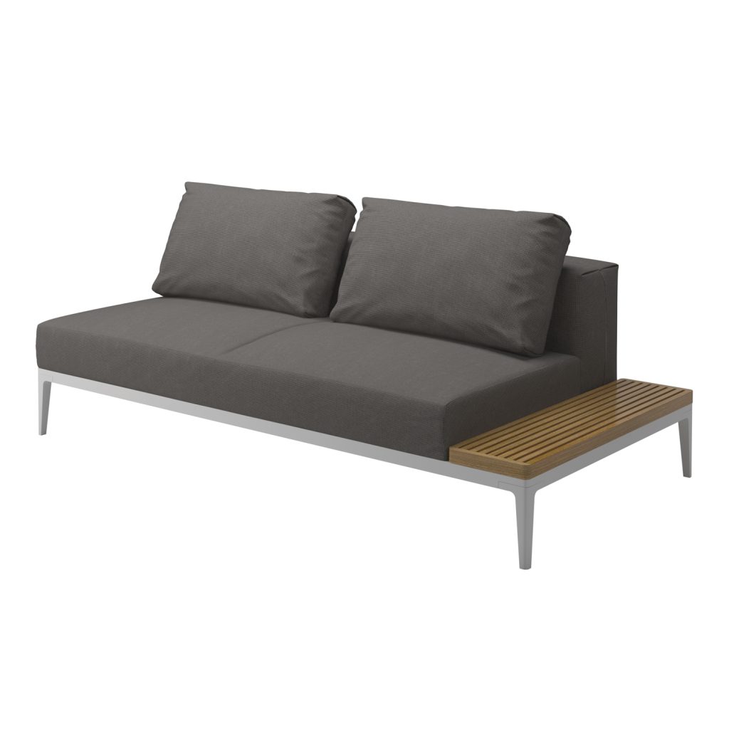 Soffa Utomhus – Grid Lounge Sidobord Enhet Vit/Granit