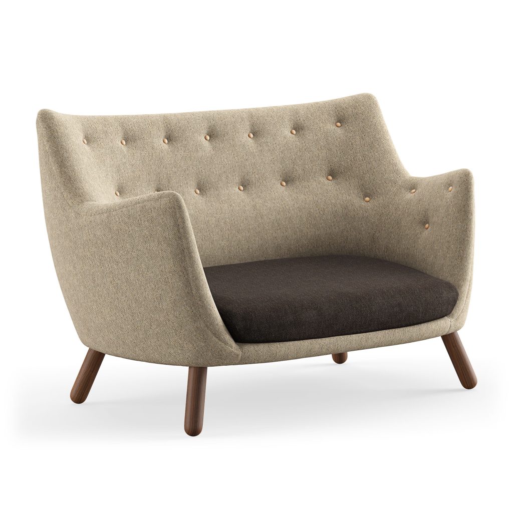 2-sits soffa – Poet, Valnöt, 376/227 – Träfärgad