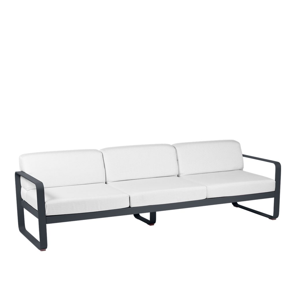 Soffa Utomhus – Bellevie 3-sits Brutet vitt Kuddar, Antracit