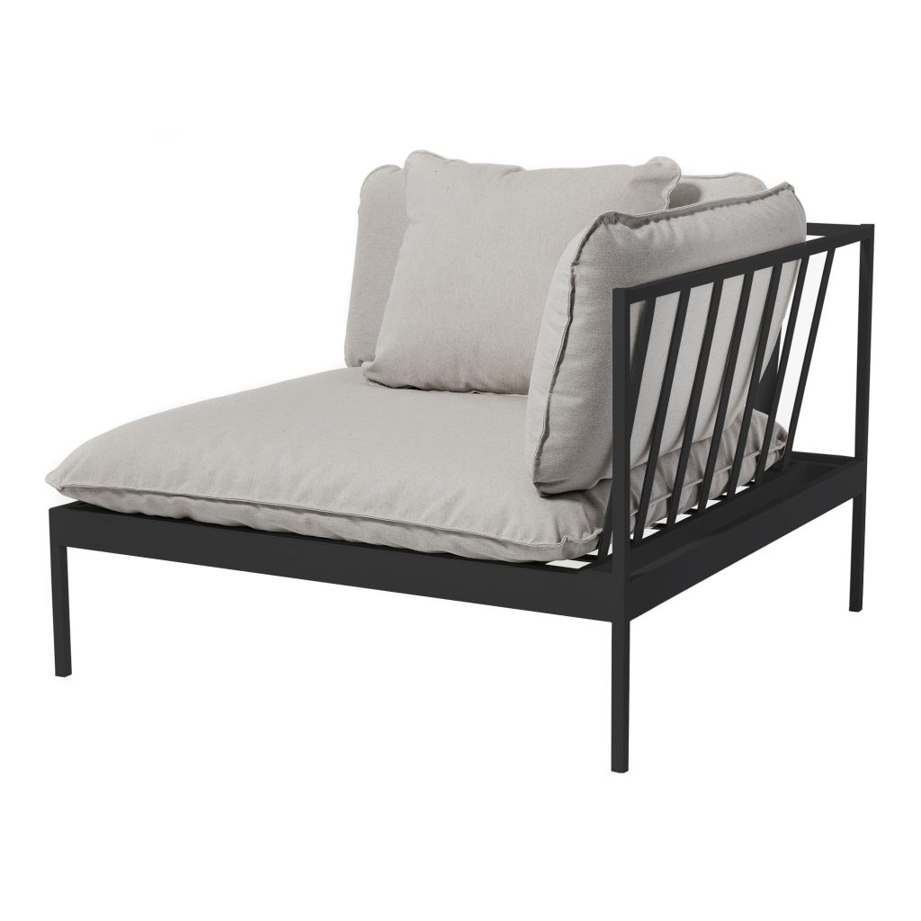 Soffa Utomhus – Bönan Lounge Ände, Mörk Grå Aluminium Ram – Grå