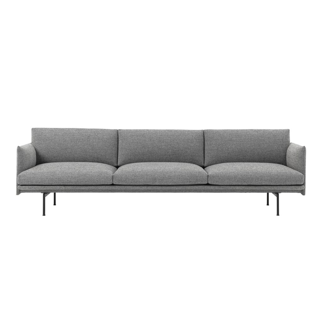 2-sits soffa – Outline 3 1/2-sits / Svart Underrede Hallingdal 166 – Grå