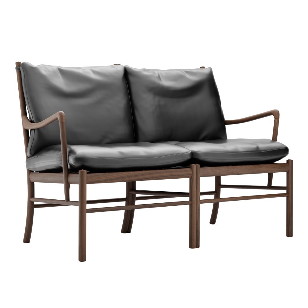 Soffa – OW149-2, Colonial, Oljad Valnöt – Svart