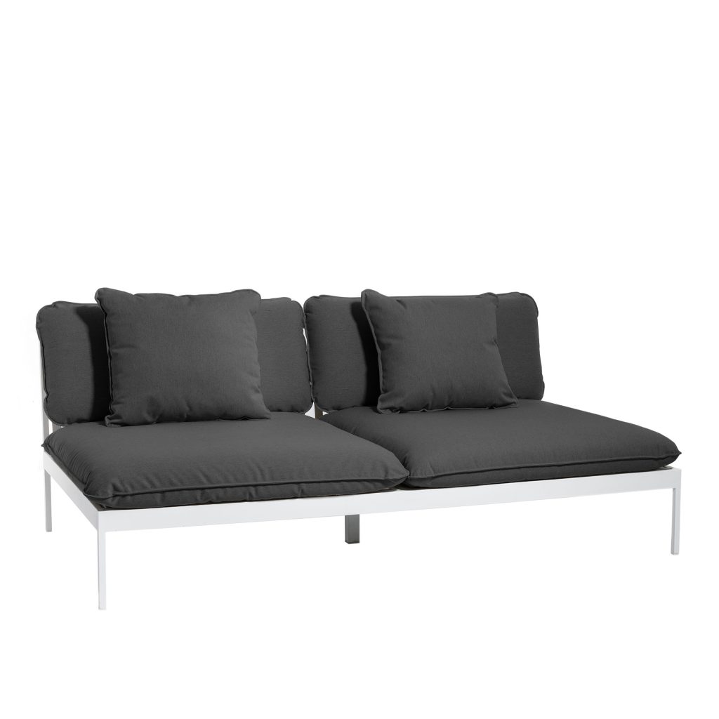 Soffa Utomhus – Bönan Loungesoffa, Ljus Grå Aluminium Ram – Grå