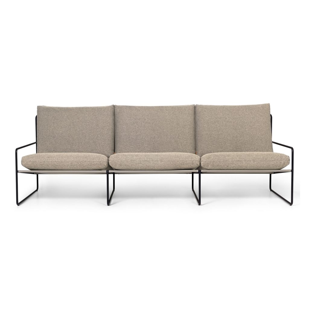 Soffa Utomhus – Desert 3-sits Svart / Mörk Sand
