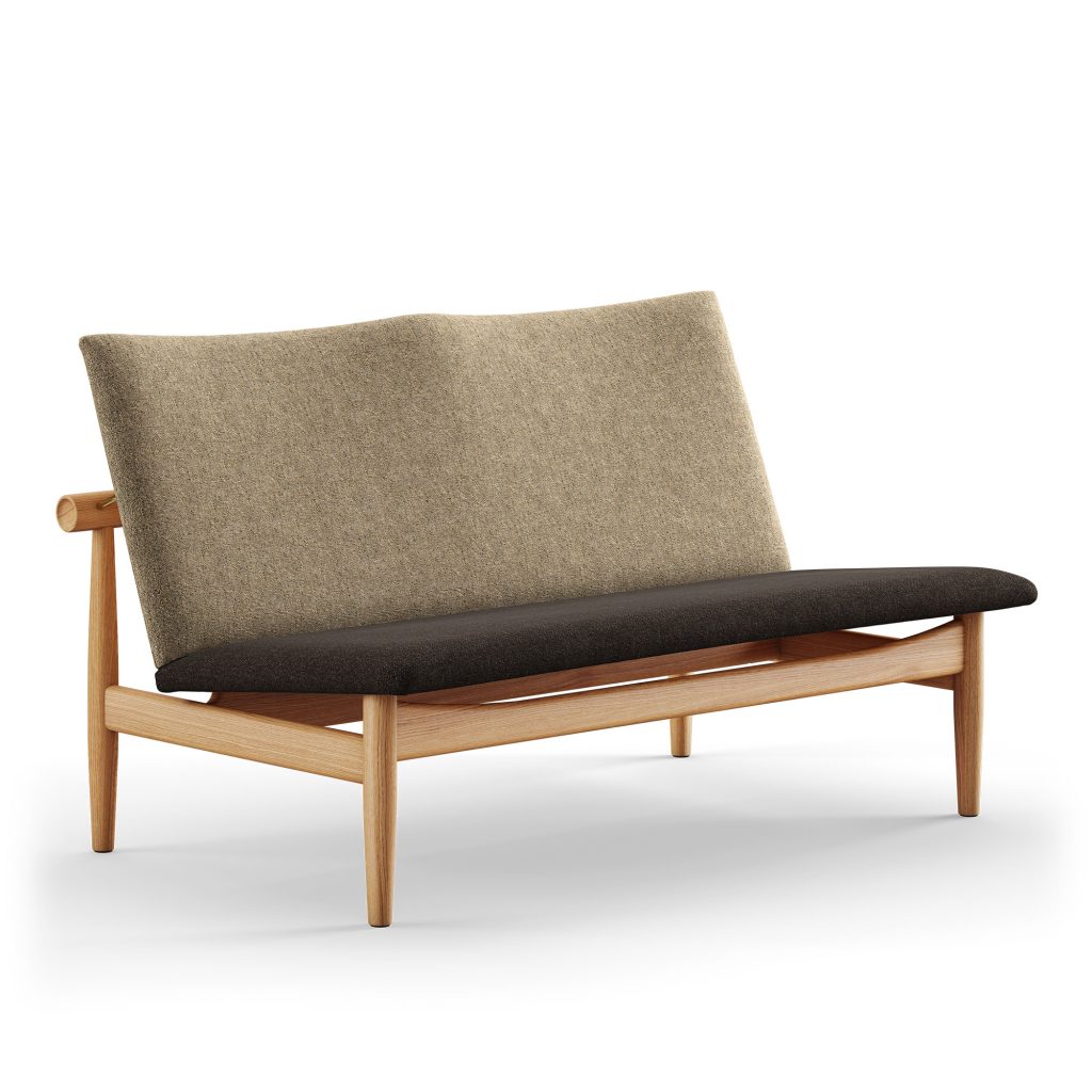 2-sits soffa – Japan 2-sits, Mörk Oljad Ek, 376/227 – Träfärgad