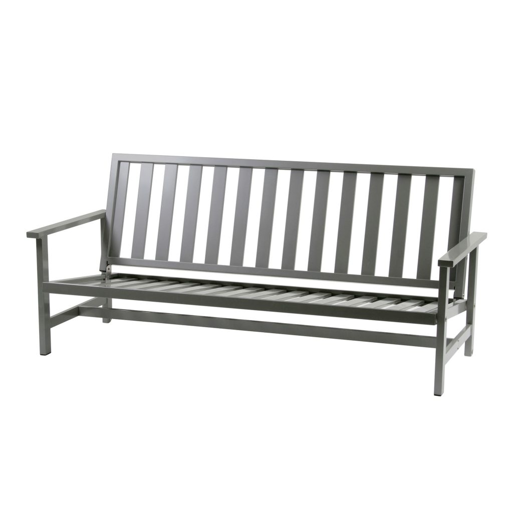 Soffa Utomhus – Soffa 3-sits Aluminium Grå – Grå