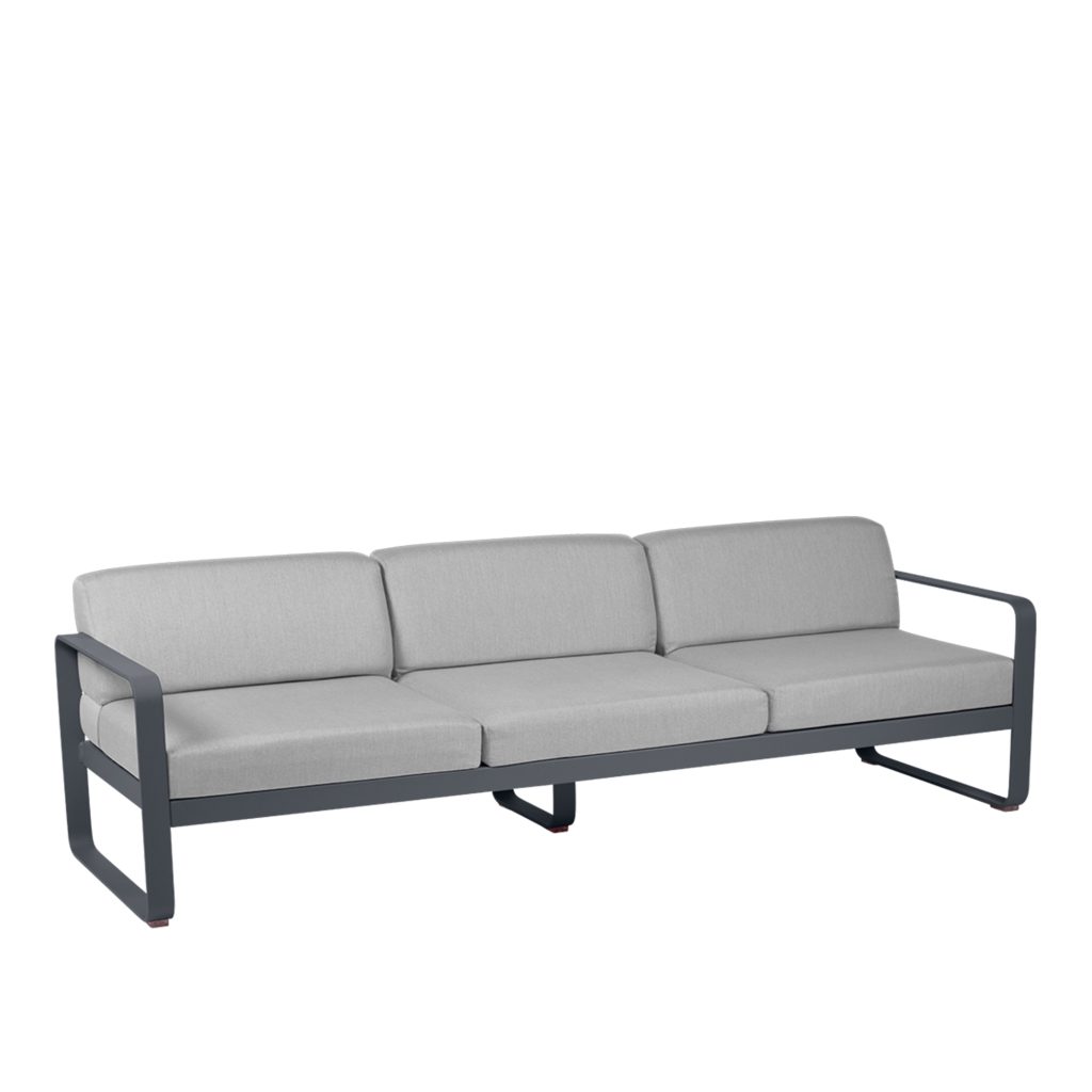 Soffa Utomhus – Bellevie 3-sits Flannel Grå Kuddar, Antracit
