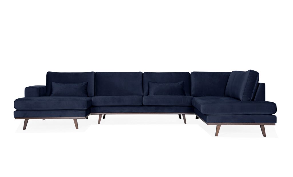 STOCKHOLM U-soffa Höger Velvet Edition Mörkblå